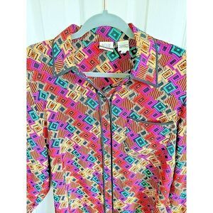 Oleg Cassini Blouse 6‎ Emporio Vintage Multicolor Blouse Size 6 Southwest Design